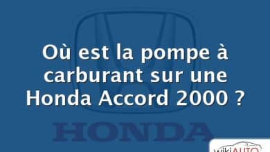 Où est la pompe à carburant sur une Honda Accord 2000 ?